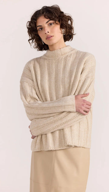 Staple the Label - The Macy Cosy Rib Jumper in Oat - Marle