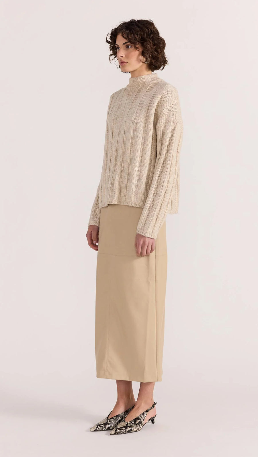 Staple the Label - The Macy Cosy Rib Jumper in Oat - Marle