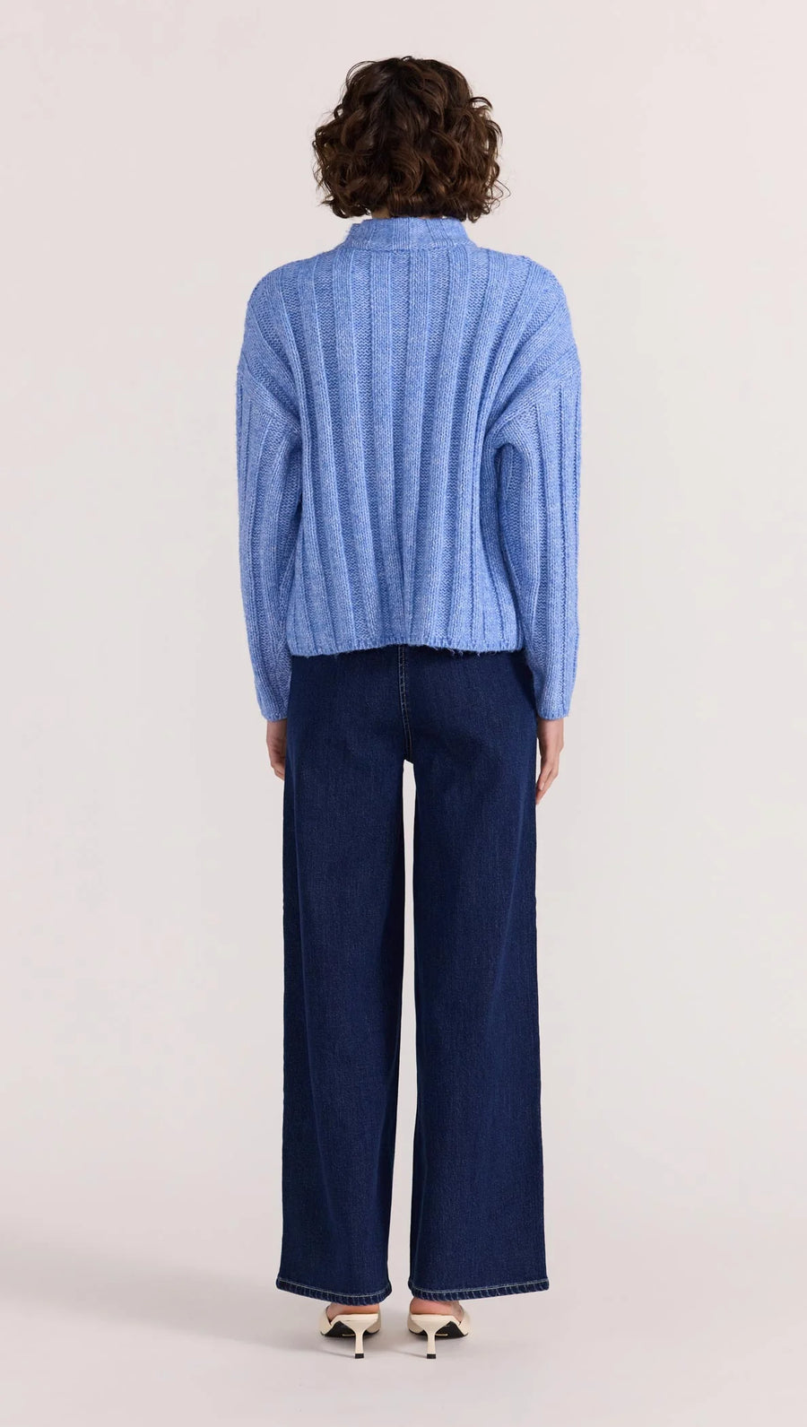 Staple the Label - The Macy Cosy Rib Jumper in Blue - Marle