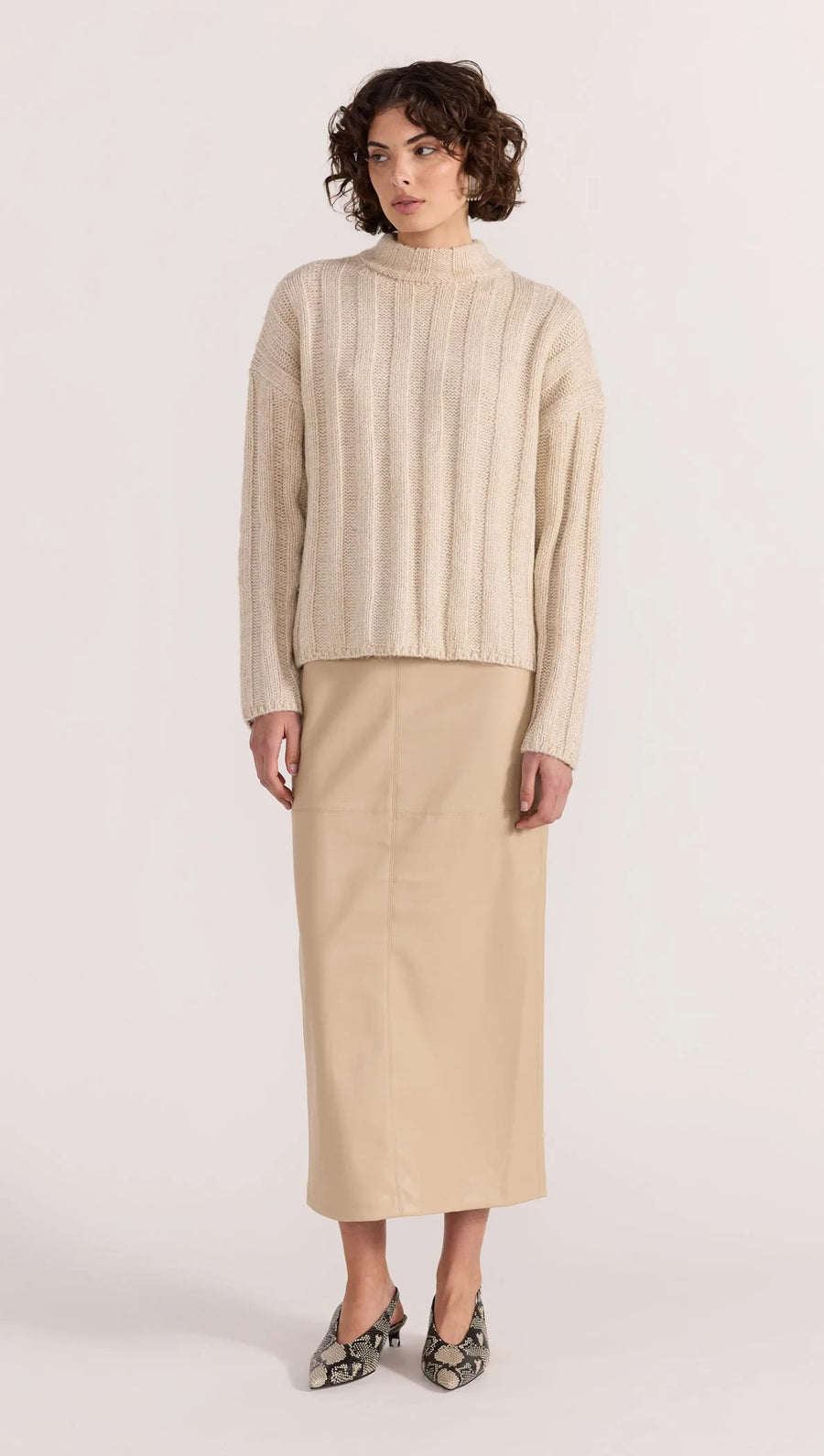 Staple the Label - The Macy Cosy Rib Jumper in Oat - Marle