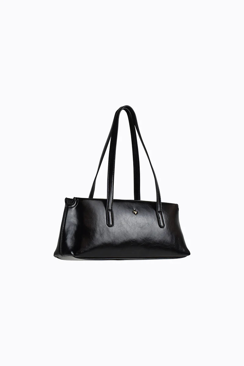 Peta + Jain - Marin East West Tote in Black Crinkle/Gold