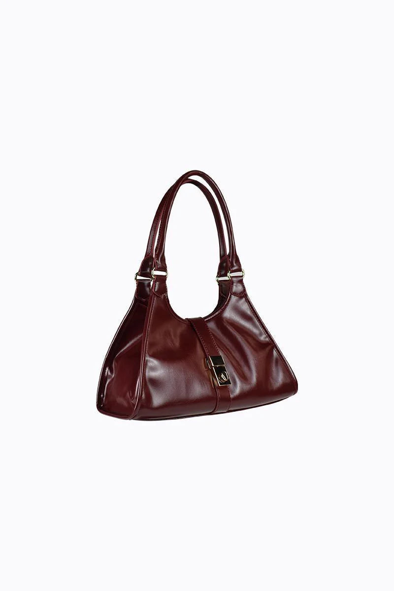 Peta + Jain - Monica Shoulder Bag w.Lock in Cherry Crinkle/Gold