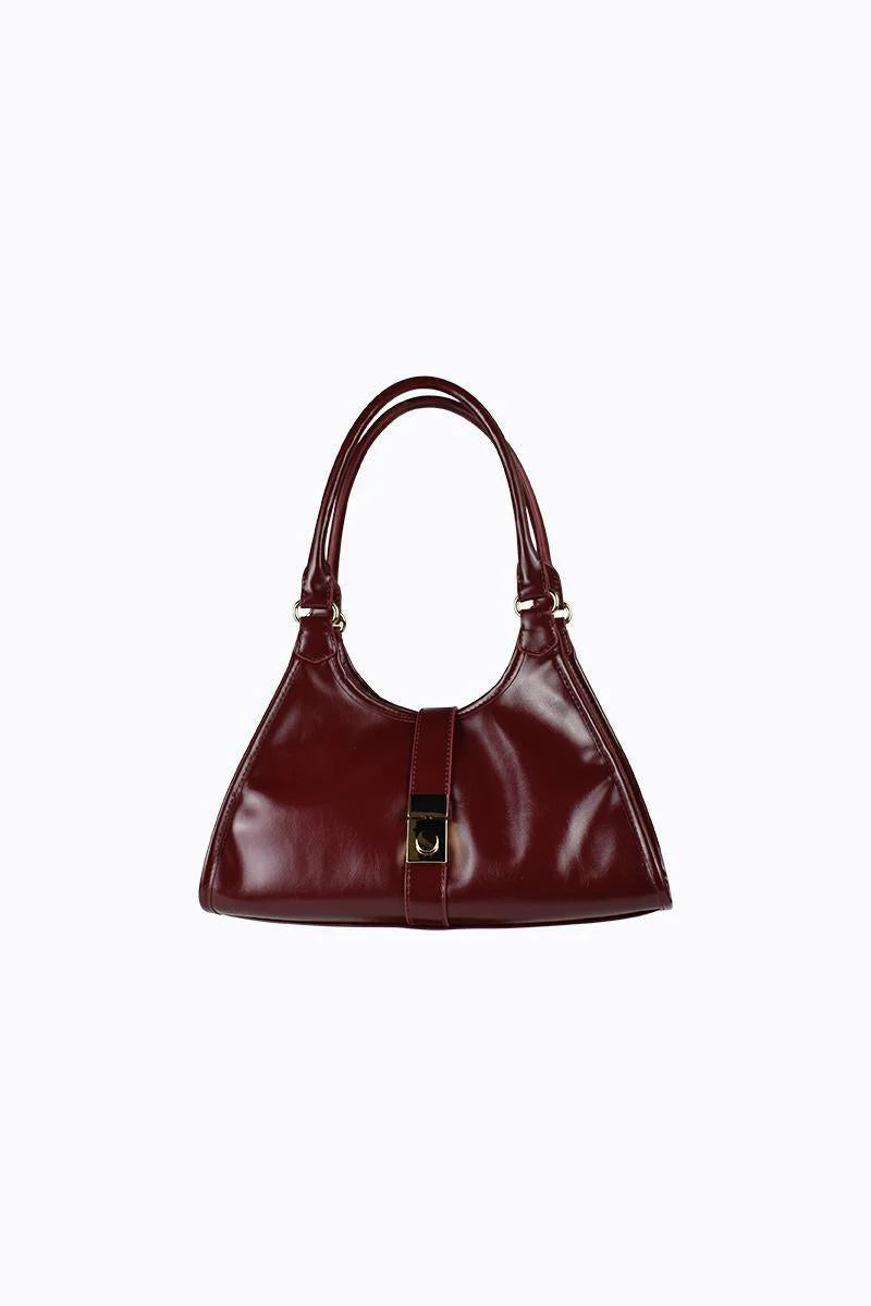 Peta + Jain - Monica Shoulder Bag w.Lock in Cherry Crinkle/Gold