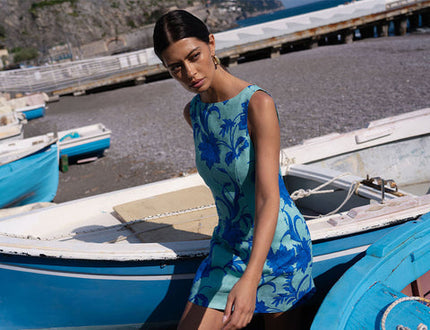 KIVARI - Juniper Mini Dress In Cobalt Blue/Green