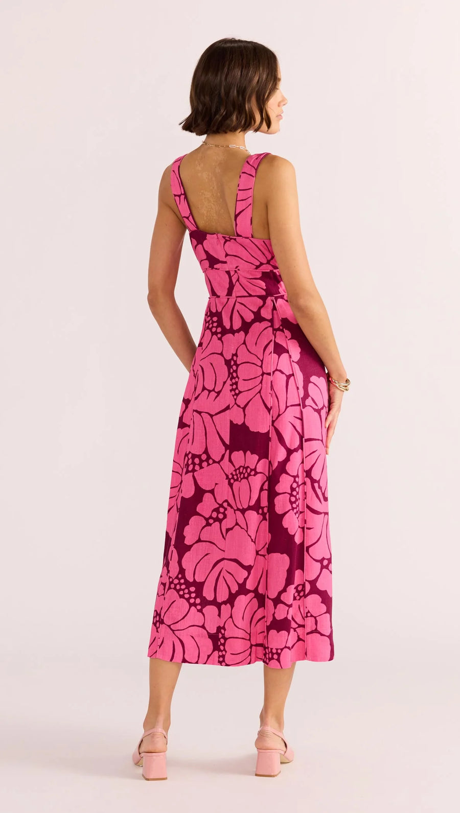 Minkpink - Persephone Panel Midi Dress in Berry Floral
