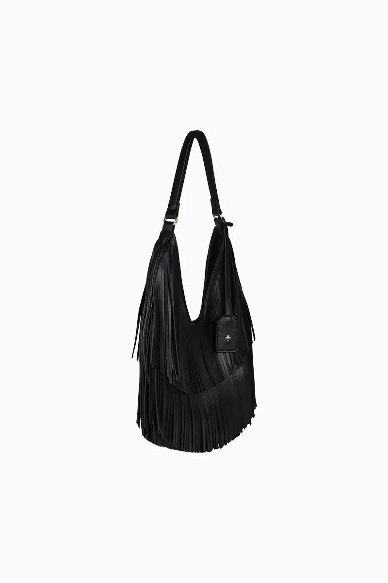 Peta + Jain - Phoebe Small Fringe Bag in Black PU/Gold