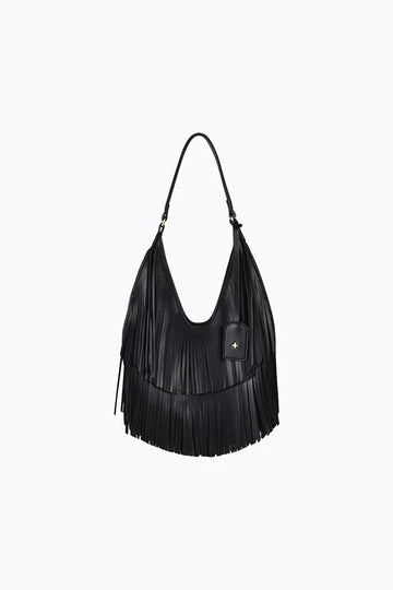 Peta + Jain - Phoebe Small Fringe Bag in Black PU/Gold