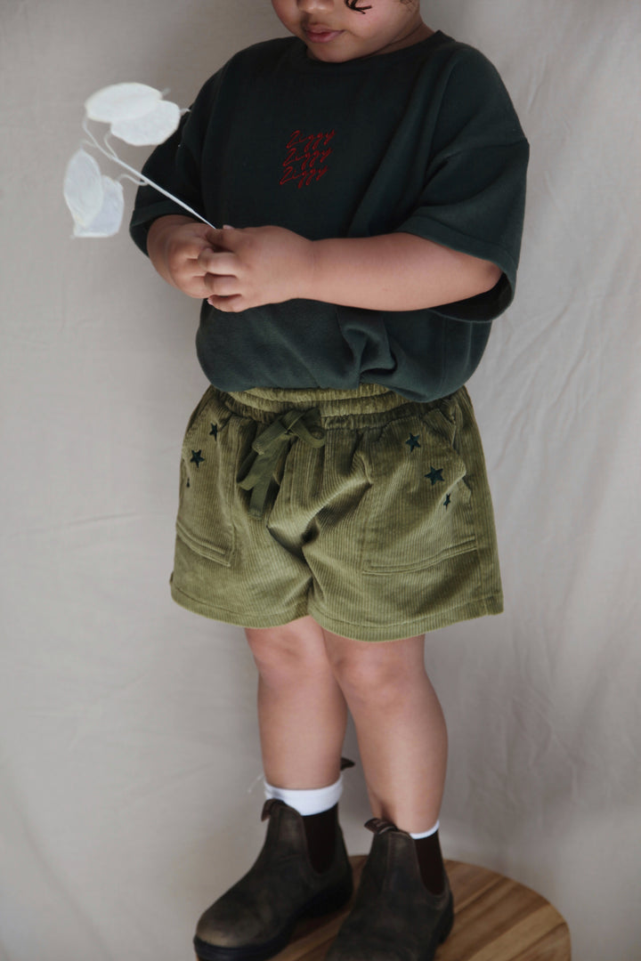 Ziggy Lou - Cord Shorts in Evergreen