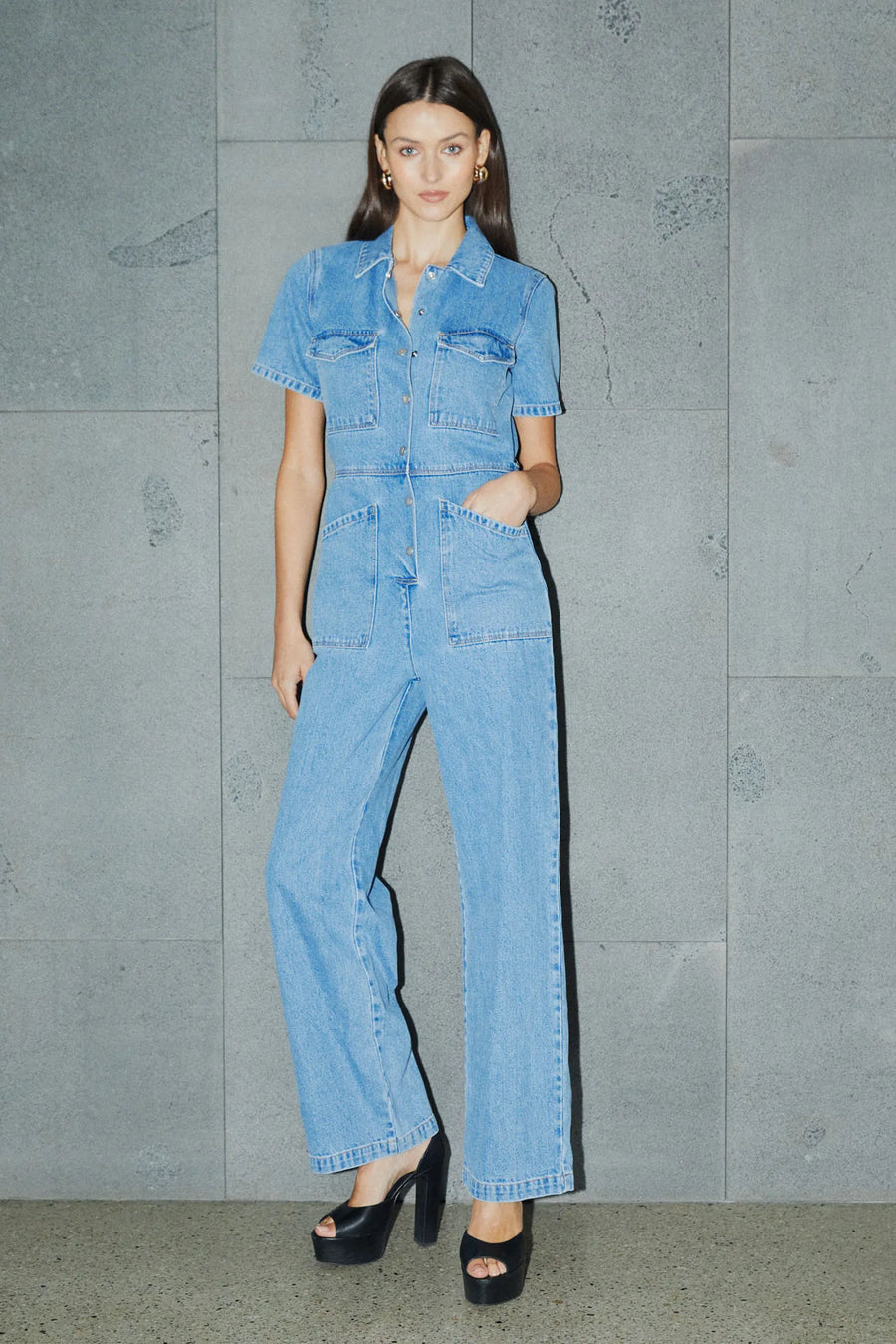 Abrand - Coverall Ada in Light Vintage Blue