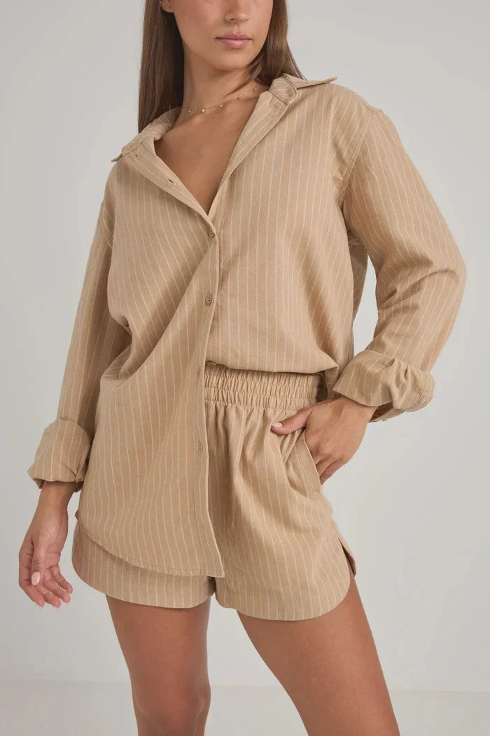 Rhythm - Byron Striped Short in Natural
