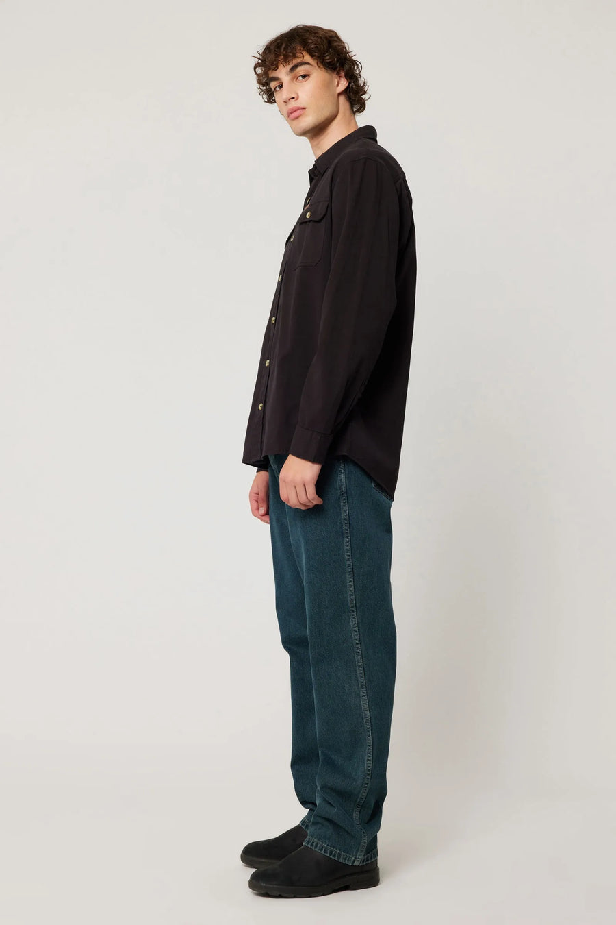 ROLLAS - Trailer Drill Shirt in Black