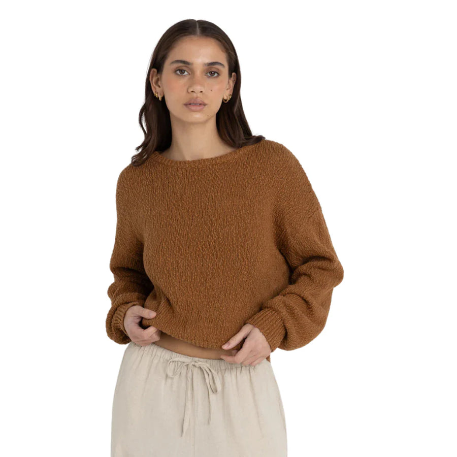 Rhythm - Hailey Boucle Knit Jumper in Coffee