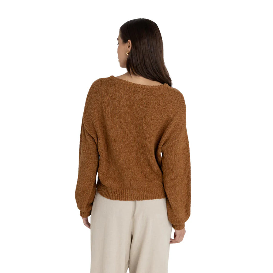 Rhythm - Hailey Boucle Knit Jumper in Coffee