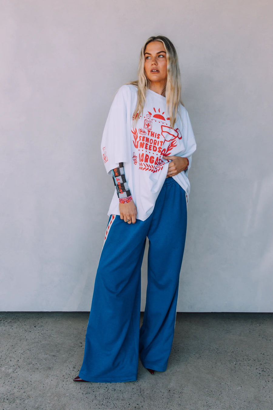 Sabbi - Raving Heart Pants in Blue