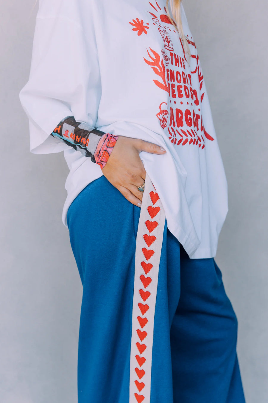 Sabbi - Raving Heart Pants in Blue