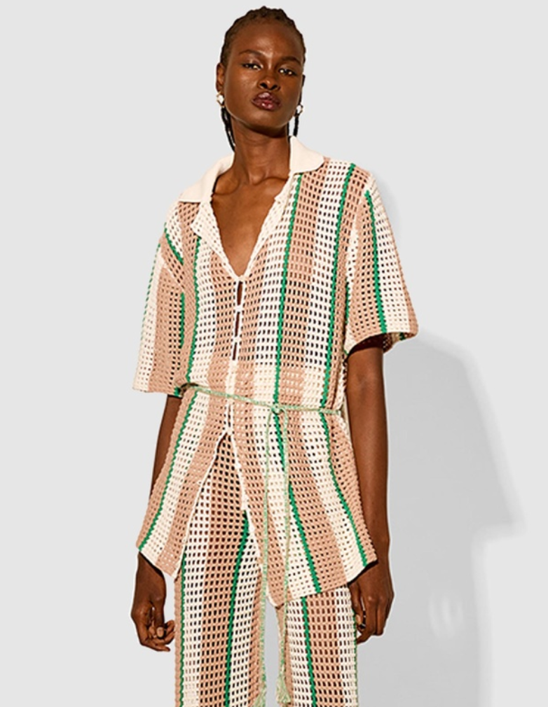 Kivari - Juni Knit Shirt in Stripe