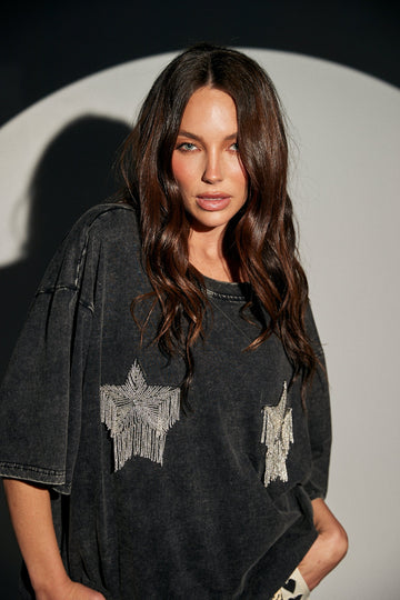 SABBI - Sparkle Titty Tee in Black