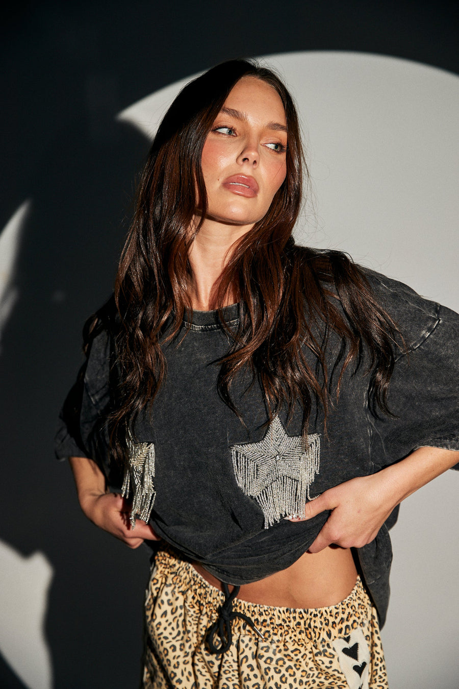 SABBI - Sparkle Titty Tee in Black