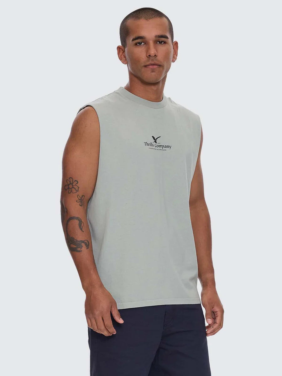 Thrills - A Haven for the Restless Merch Fit Muscle Tee in Dirty Sage