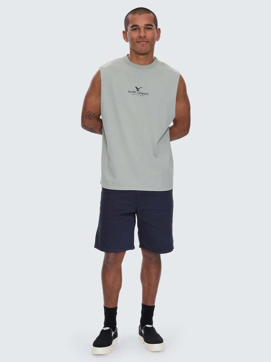 Thrills - A Haven for the Restless Merch Fit Muscle Tee in Dirty Sage