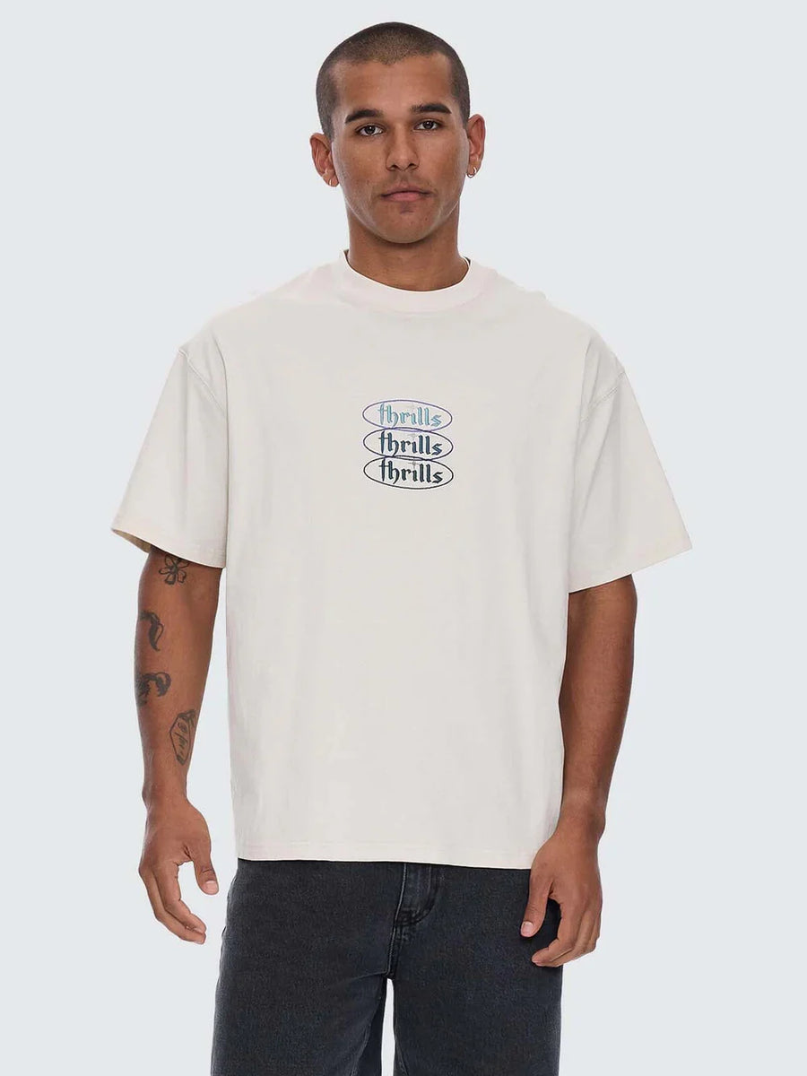 Thrills - Crystal Clear Box Fit Oversized Tee in Heritage White