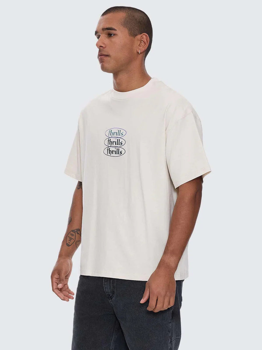 Thrills - Crystal Clear Box Fit Oversized Tee in Heritage White