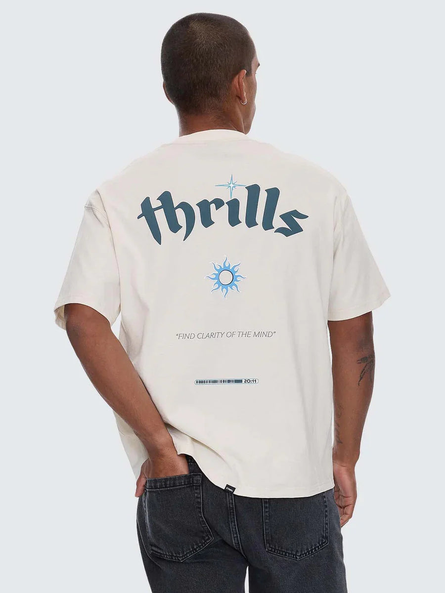 Thrills - Crystal Clear Box Fit Oversized Tee in Heritage White
