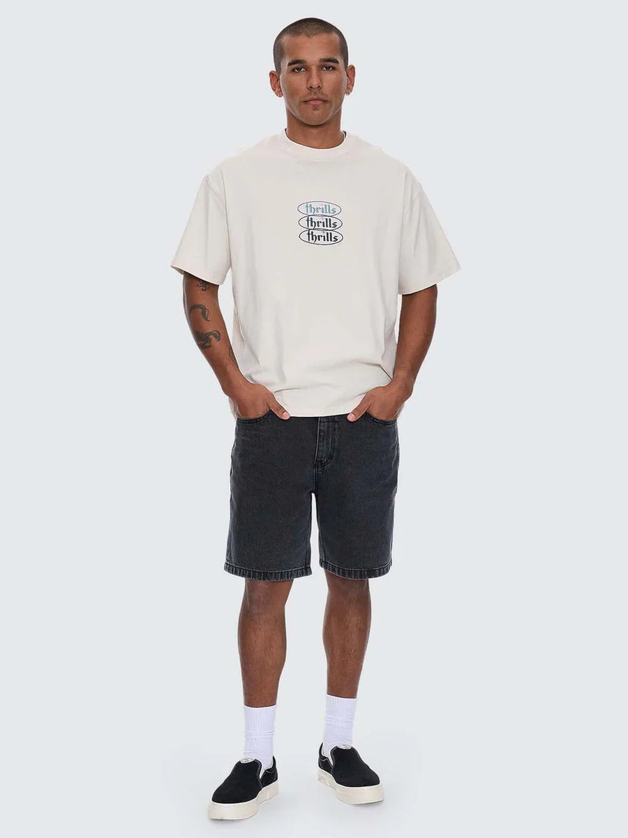 Thrills - Crystal Clear Box Fit Oversized Tee in Heritage White