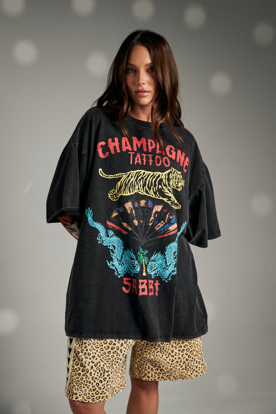 SABBI - The Champagne Tattoo Tee in Black