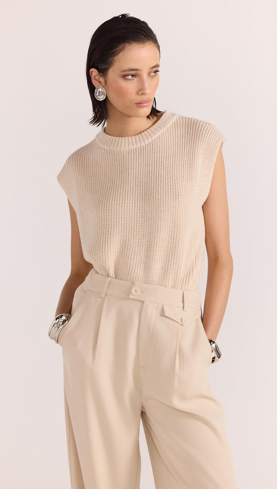 Staple the Label - Hayden Wide Leg Pant in Beige