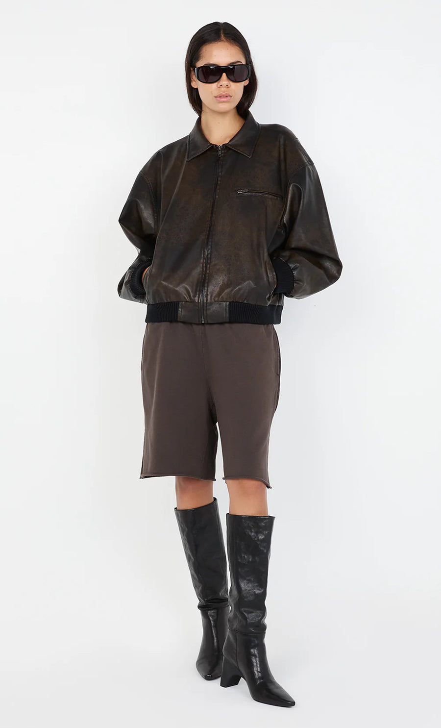 Bec + Bridge - Tyla Bomber Jacket in Vintage Chocolate