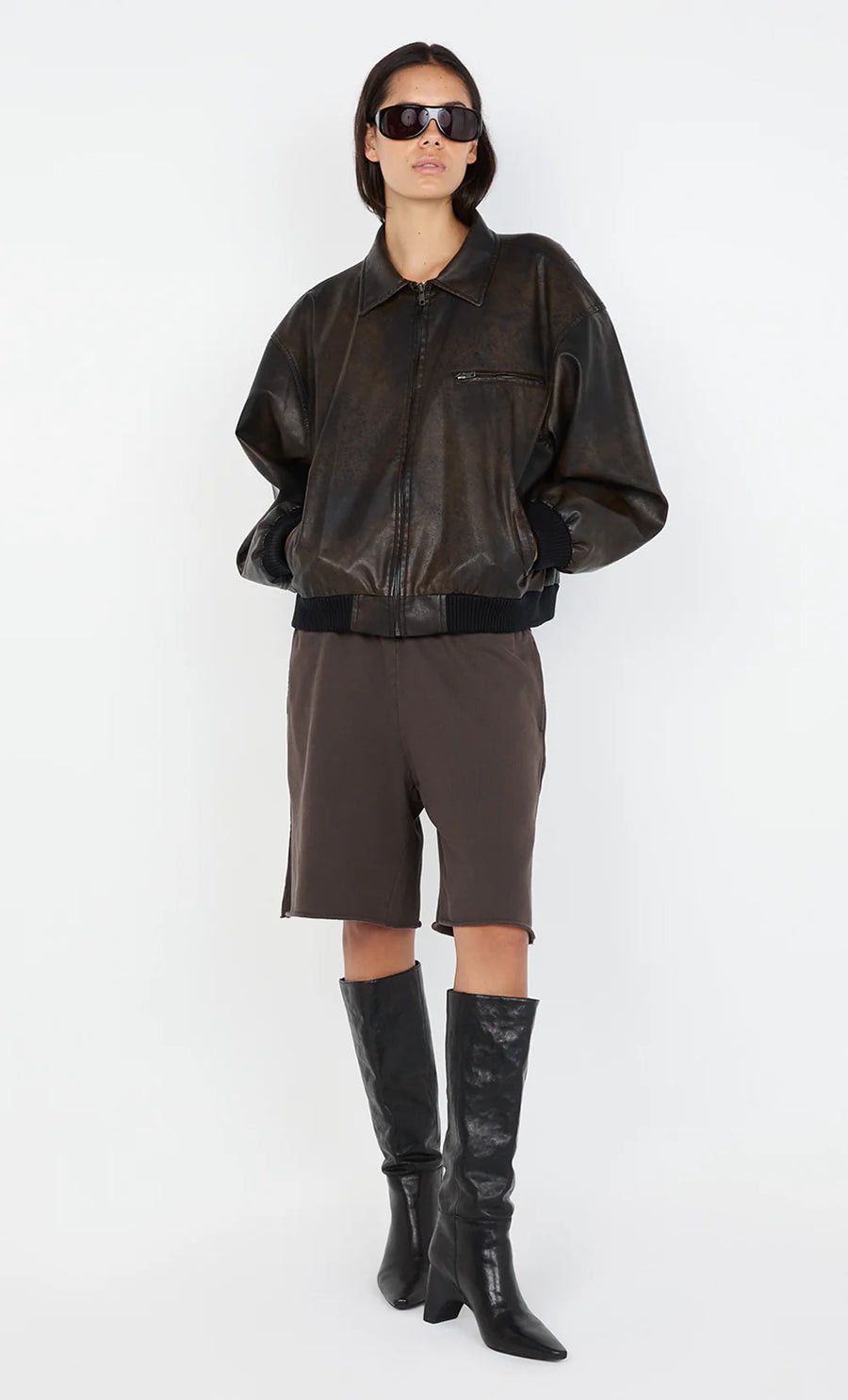 Bec + Bridge - Tyla Bomber Jacket in Vintage Chocolate