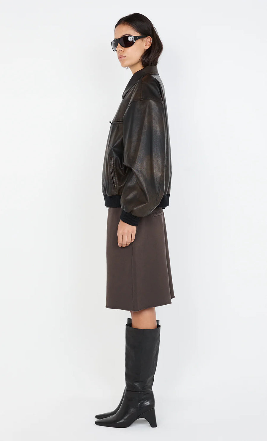 Bec + Bridge - Tyla Bomber Jacket in Vintage Chocolate