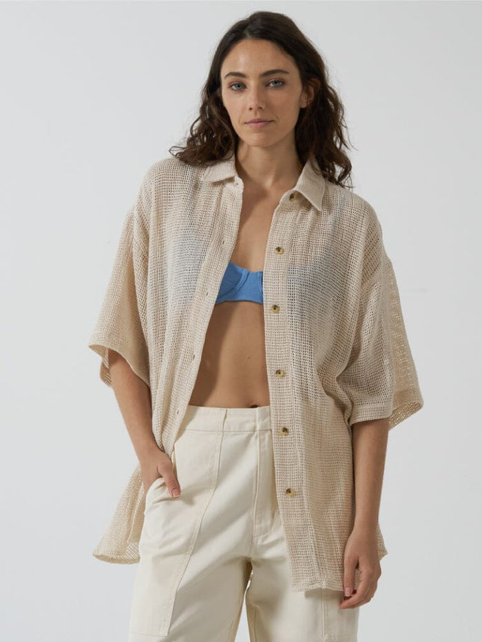 Thrills - Lattice Shirt in Unbleached
