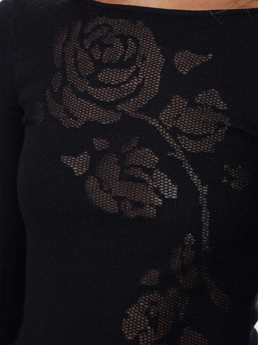 Thrills - Rosetta Knit Mini Dress in Black