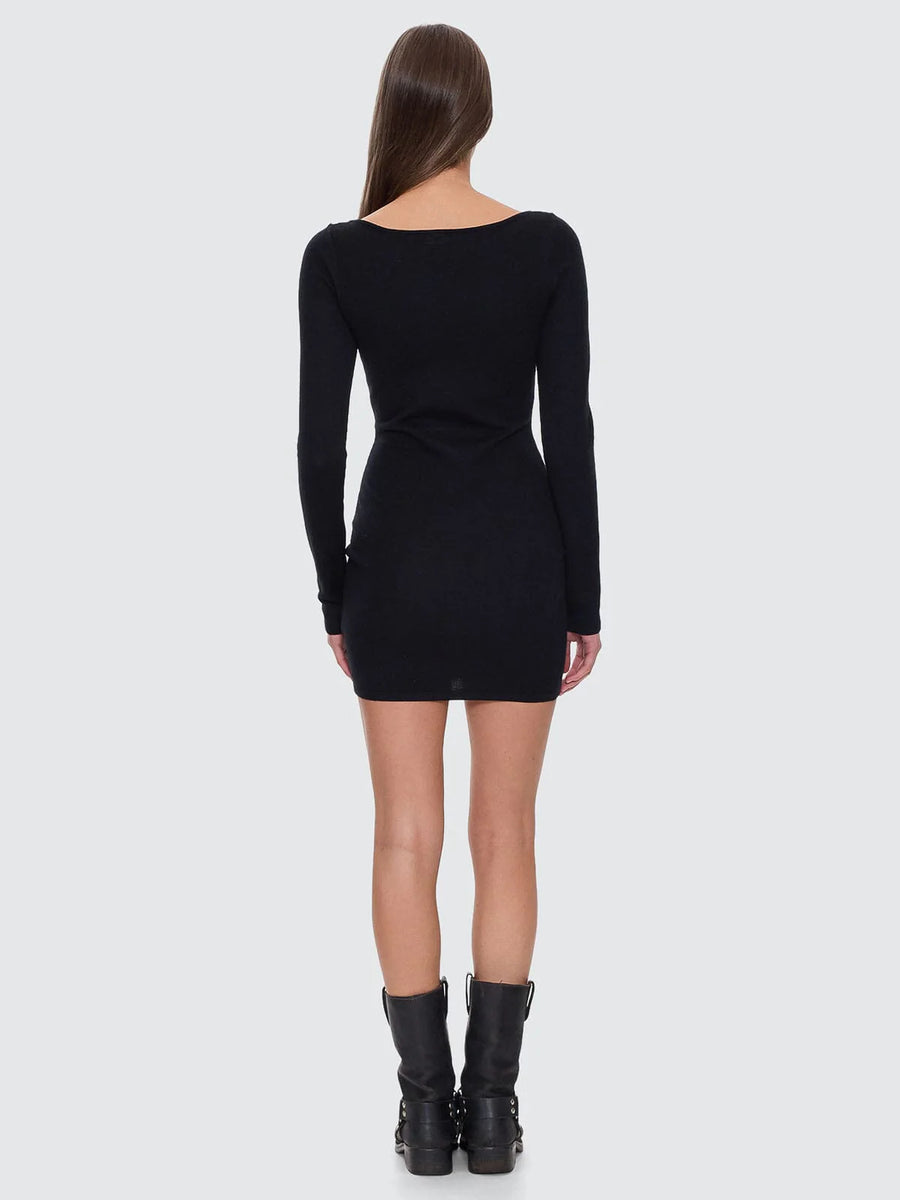 Thrills - Rosetta Knit Mini Dress in Black