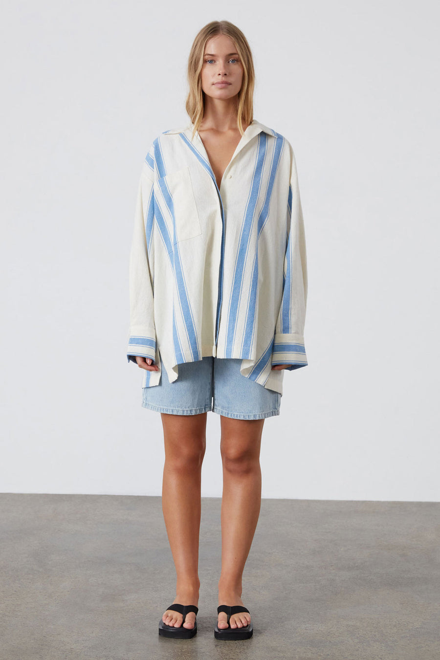 Zulu & Zephyr - Marine Stripe Organic Cotton Blend Shirt