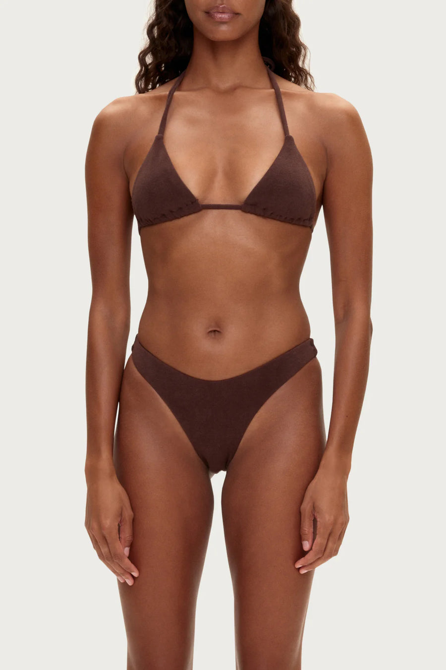 ZULU & ZEPHYR - Towelling Curve Brief In Chocolate