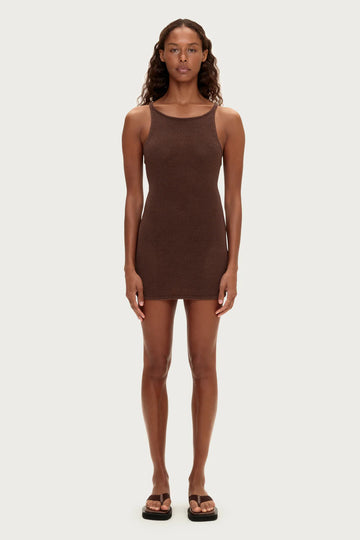 ZULU & ZEPHYR - Textured Knit Dress In Chocolate