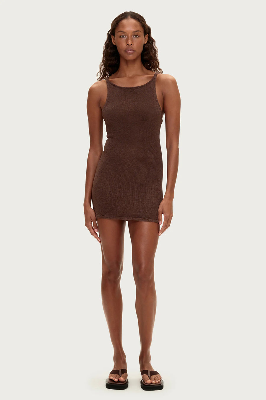 ZULU & ZEPHYR - Textured Knit Dress In Chocolate