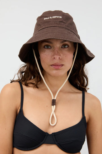 Zulu & Zephyr - ZZ Logo Bucket Hat in Cocoa