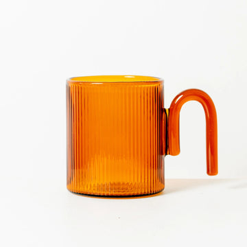 Ribbed Glass in Amber