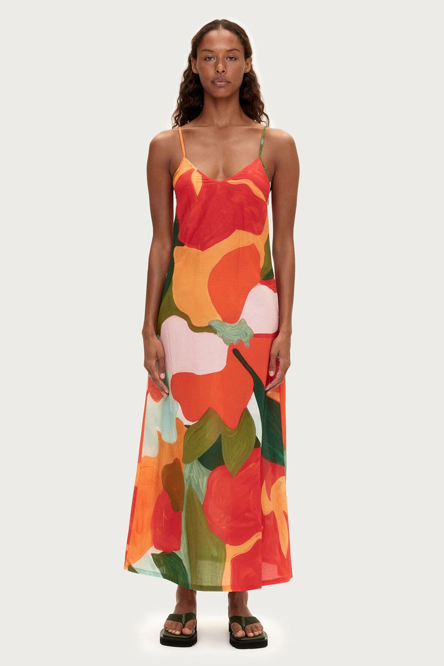 ZULU & ZEPHYR - Cotton Silk Dress In Red Floral * PRE ORDER *