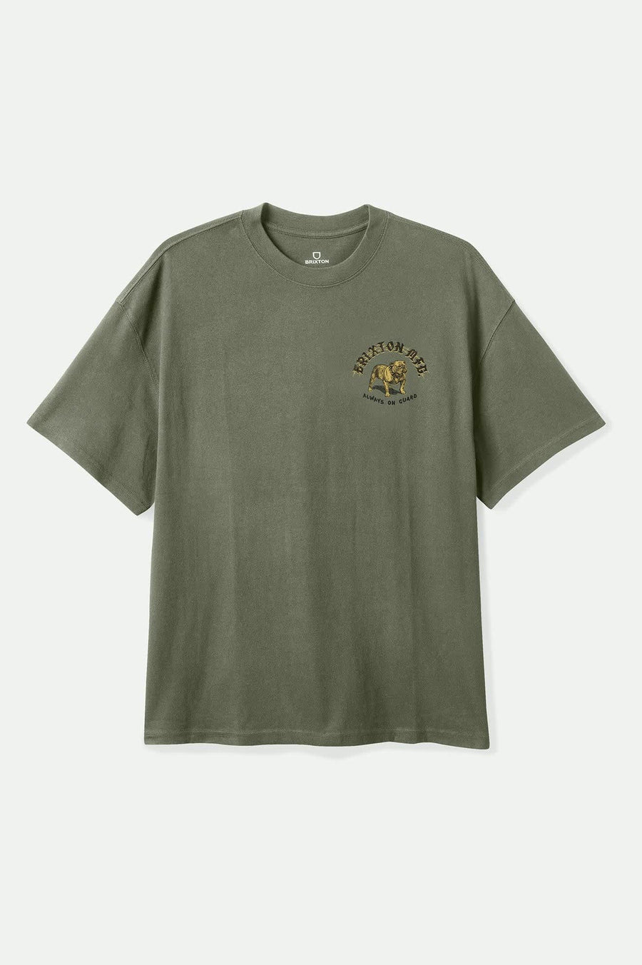Brixton - Bauer Hw Relaxed Tee in Olive Surplus Classic Wash