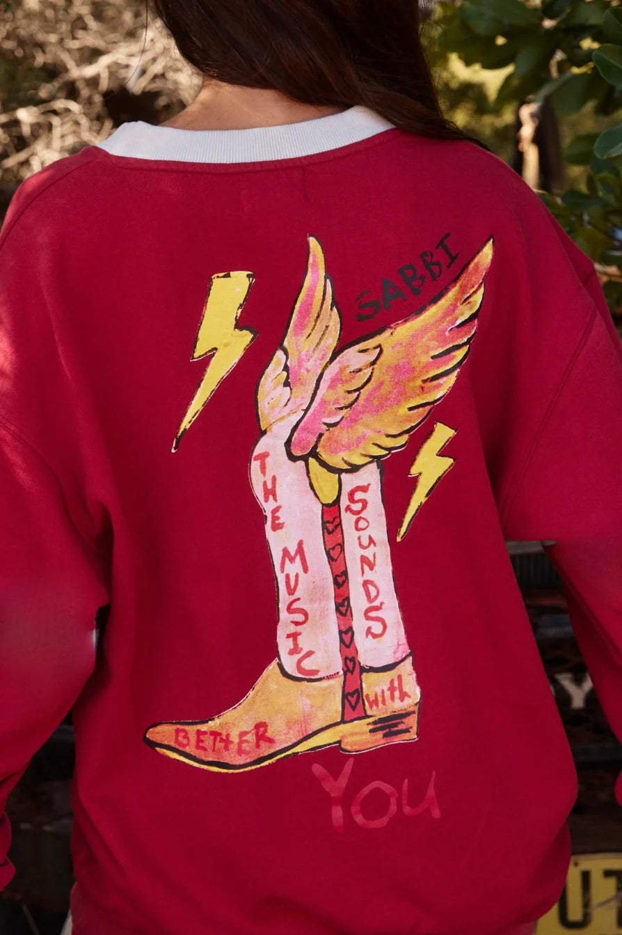 Sabbi - The Very Oversized Born Original Jumper in Maroon