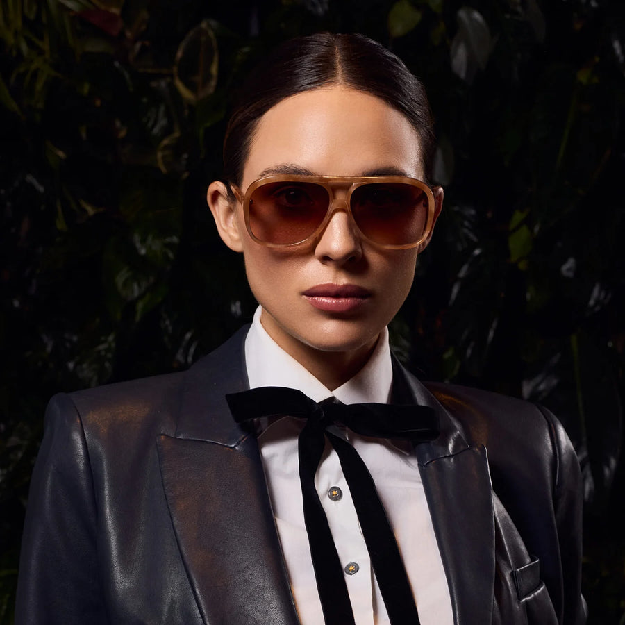 VALLEY EYEWEAR - Bang Bang Pastel Tort w. Gold Metal Trim/Dark Orange Gradient Lens