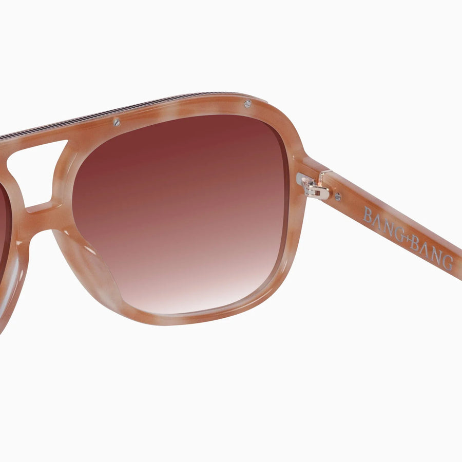 VALLEY EYEWEAR - Bang Bang Pastel Tort w. Gold Metal Trim/Dark Orange Gradient Lens