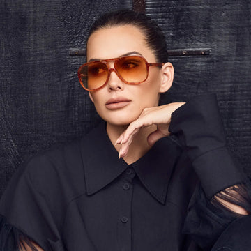 VALLEY EYEWEAR - Bang Bang Tiger Tort w. Gold Metal/Orange Gradient Lens