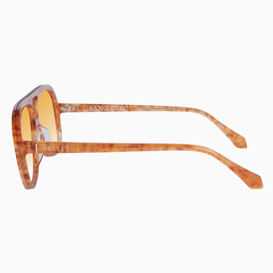 VALLEY EYEWEAR - Bang Bang Tiger Tort w. Gold Metal/Orange Gradient Lens