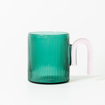 Ribbed Glass in Green